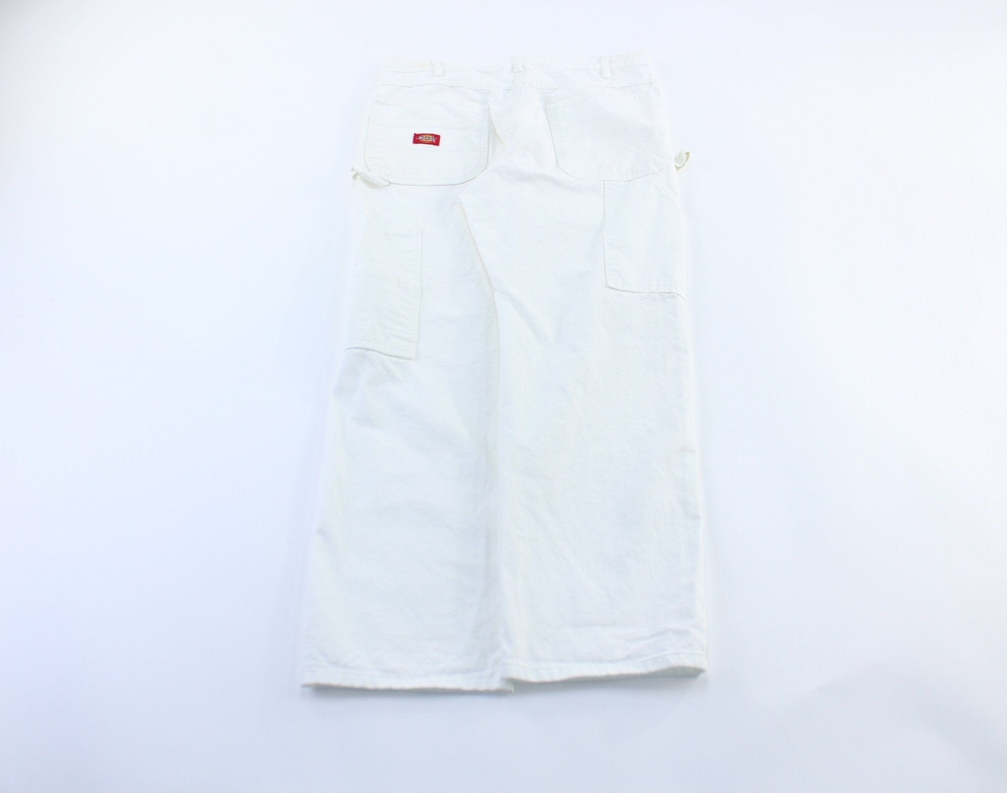 Dickie's Logo Patch White Carpenter Pants - ThriftedThreads.com