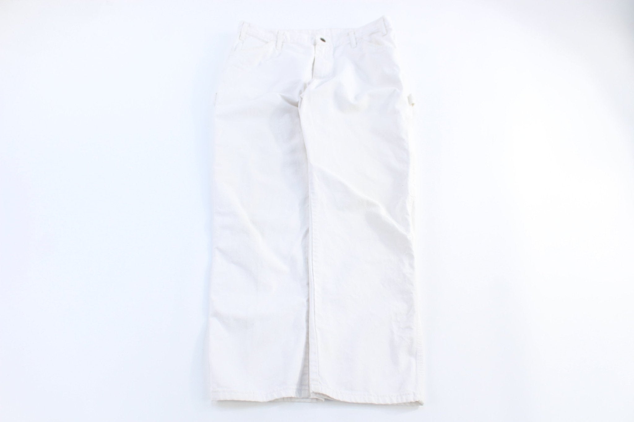 Dickies Logo Patch White Carpenter Pants - pants - Thrifted Threads