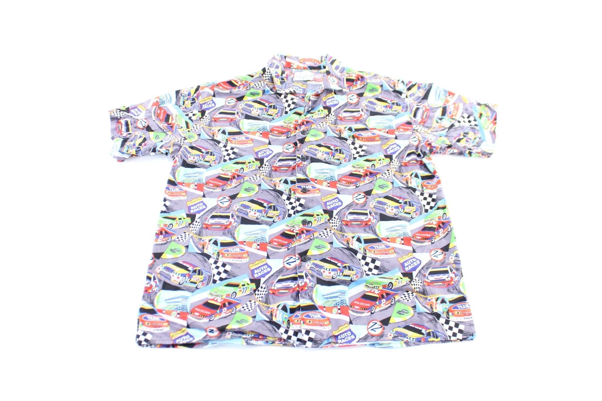 Dolores of Orlando Racing All Over Print Button Down Shirt - ThriftedThreads.com