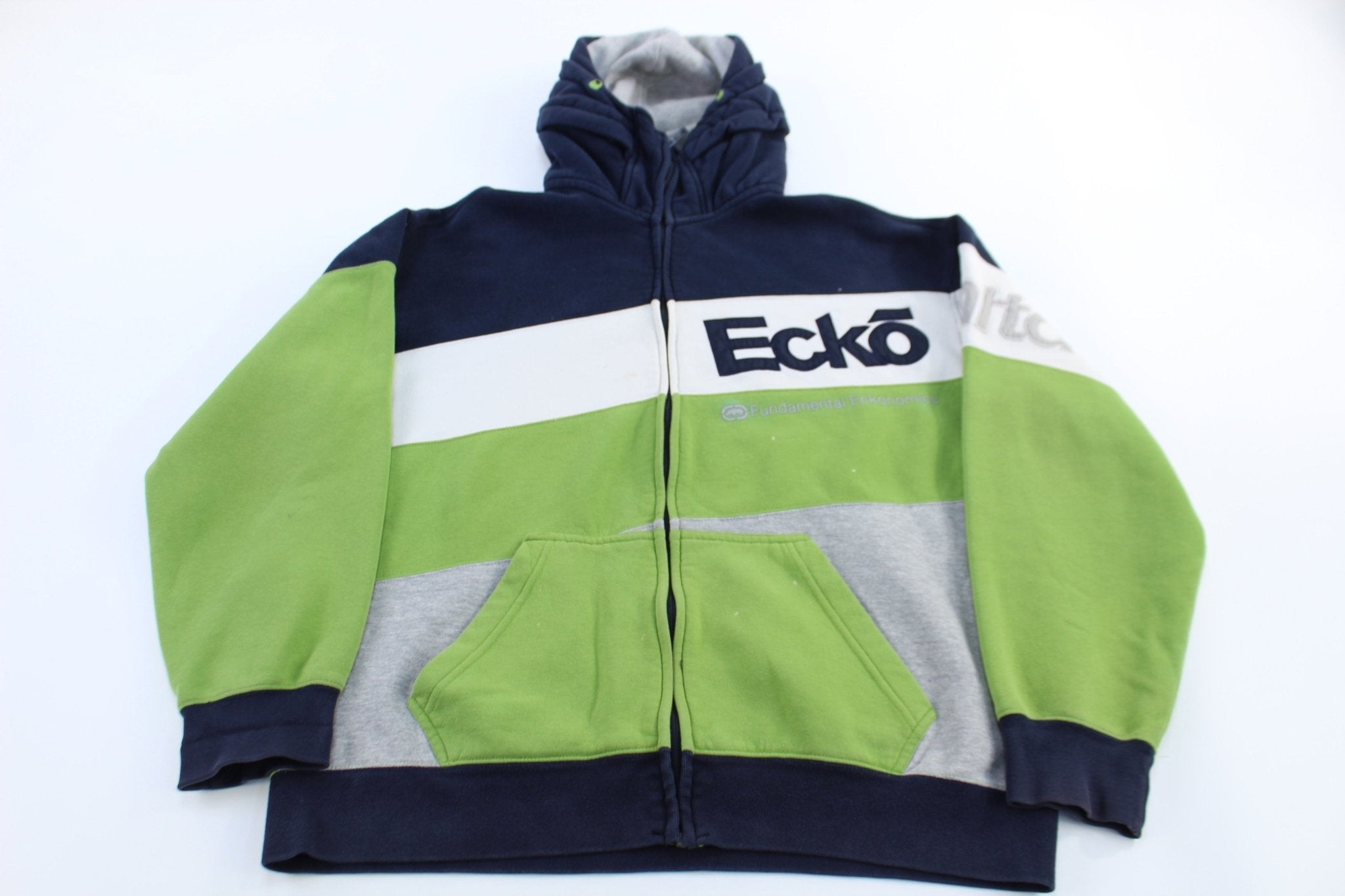 Ecko Unlimited Black, White & Green Full Zip Jacket - Jacket - Thrifted Threads