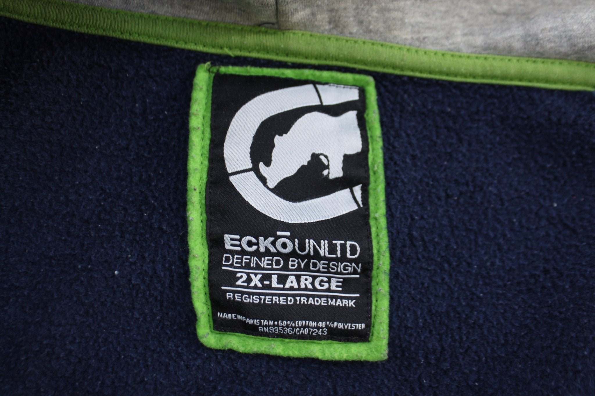 Ecko Unlimited Black, White & Green Full Zip Jacket - Jacket - Thrifted Threads