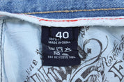 Ecko Unlimited Embroidered Light Wash Denim Shorts - Pants/Shorts - Thrifted Threads