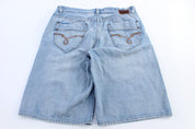 Ecko Unlimited Embroidered Light Wash Denim Shorts - Pants/Shorts - Thrifted Threads