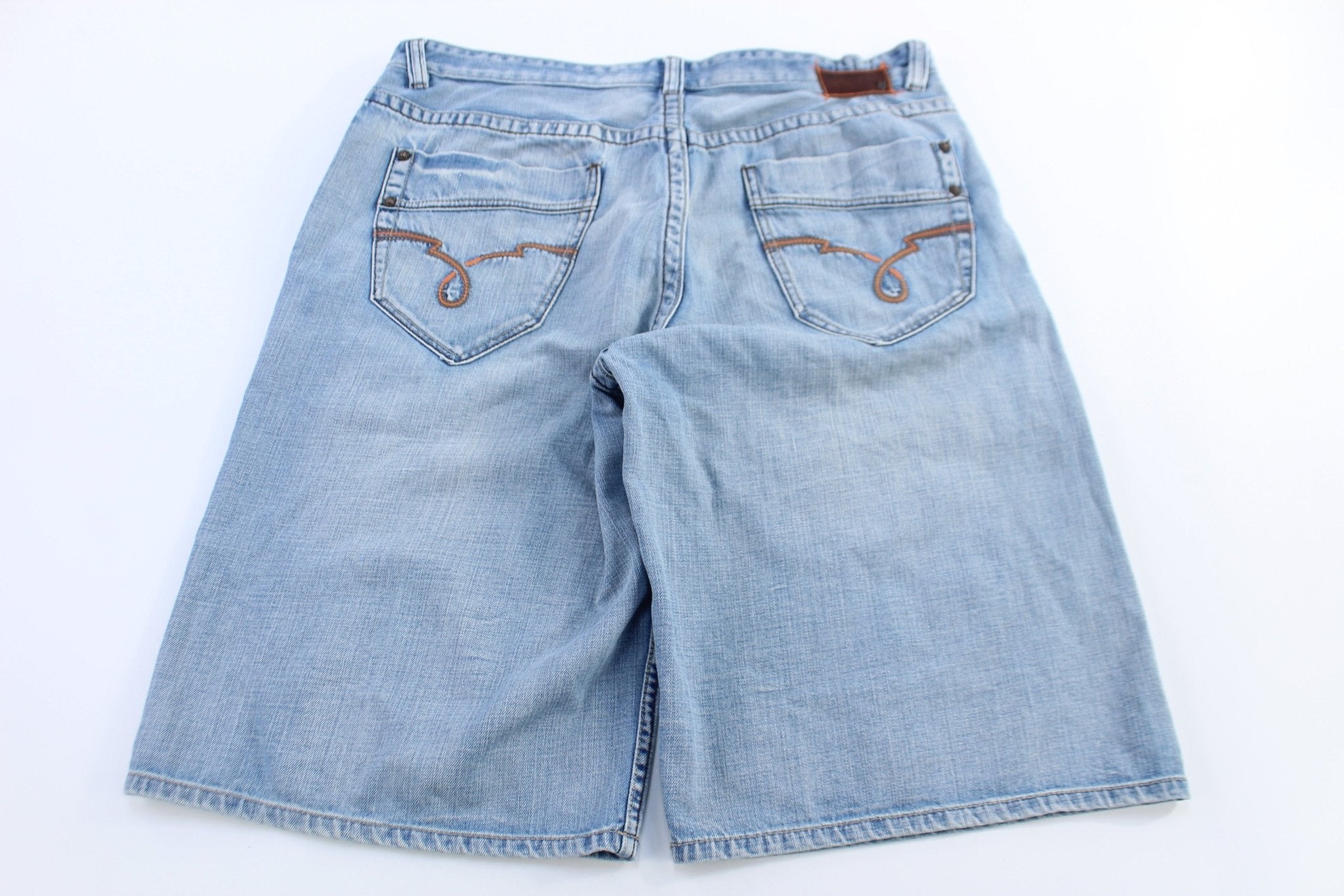 Ecko Unlimited Embroidered Light Wash Denim Shorts - Pants/Shorts - Thrifted Threads