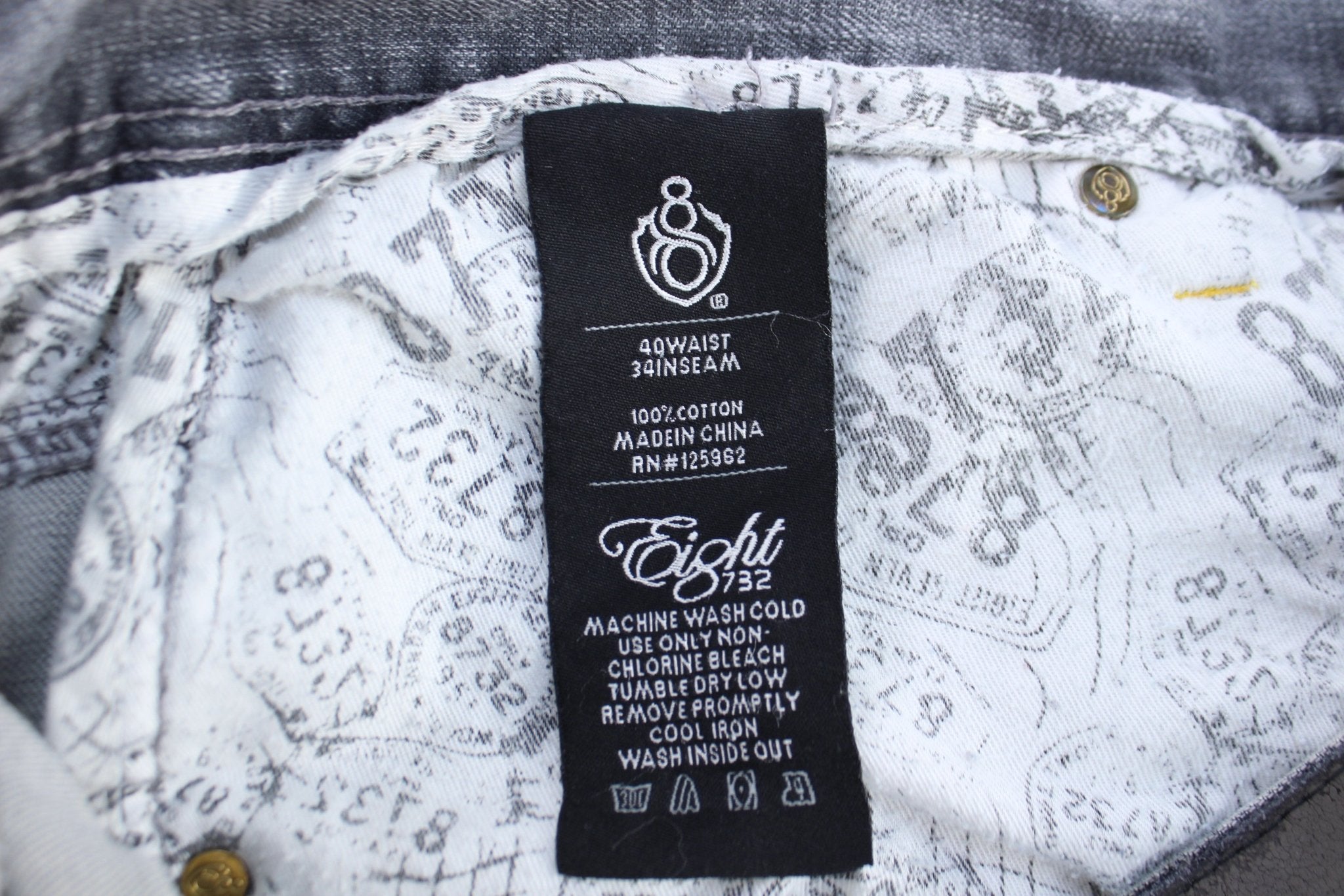Eight 732 Grey Denim Pants - Pants - Thrifted Threads