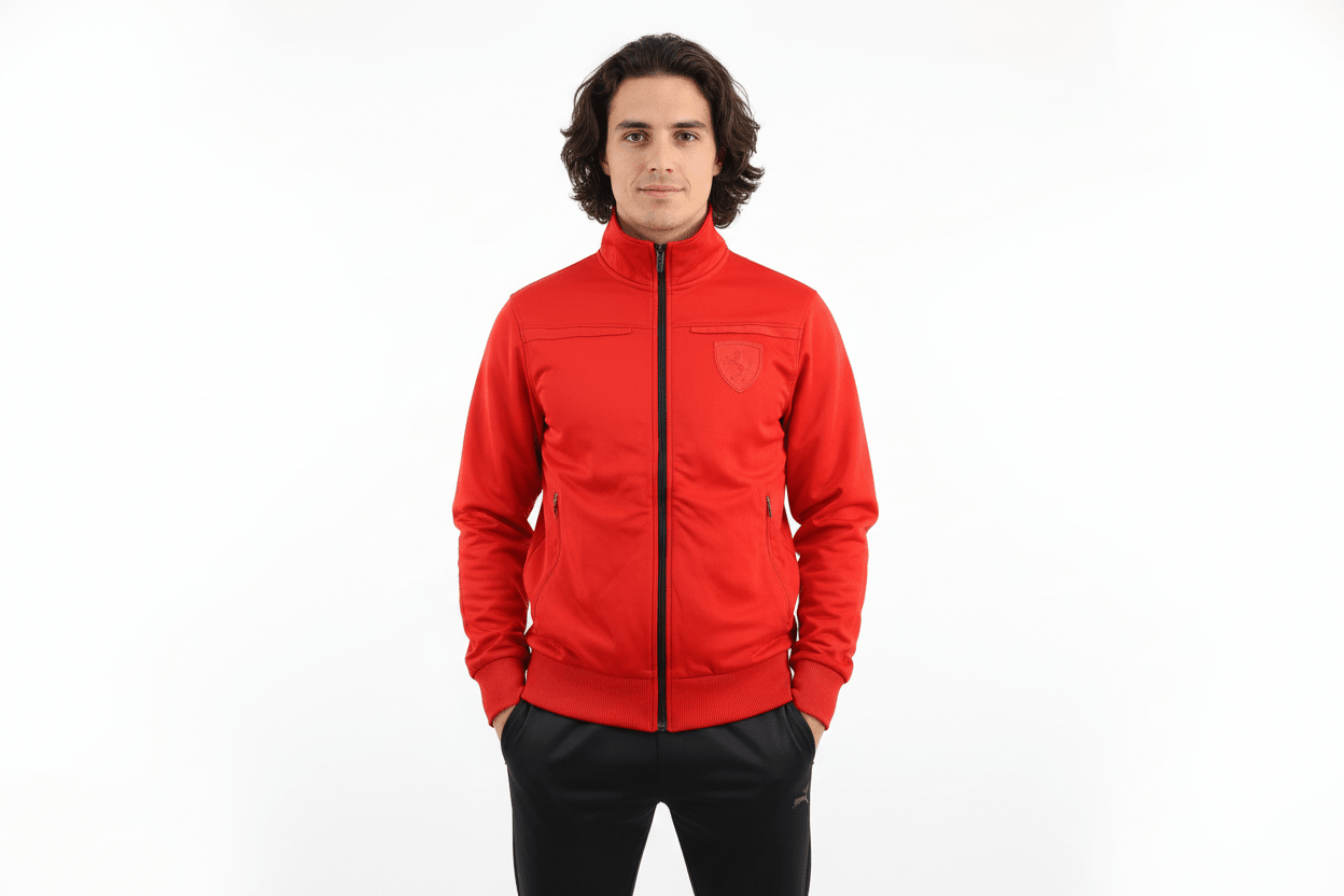 Ferrari Red Full Zip Track Jacket - Jacket - Thrifted Threads