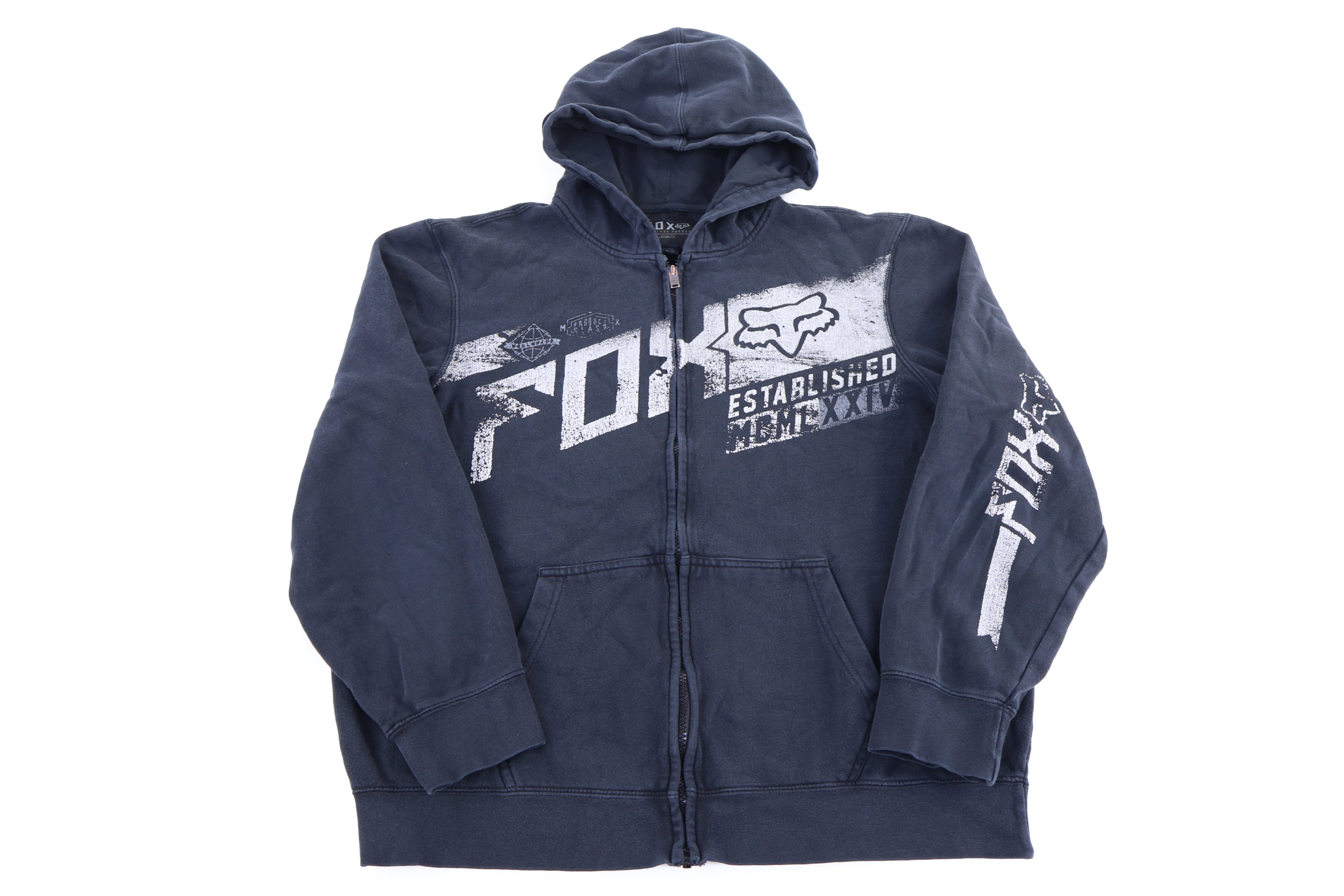 FOX Racing Black Full Zip Hoodie - Jacket - Thrifted Threads