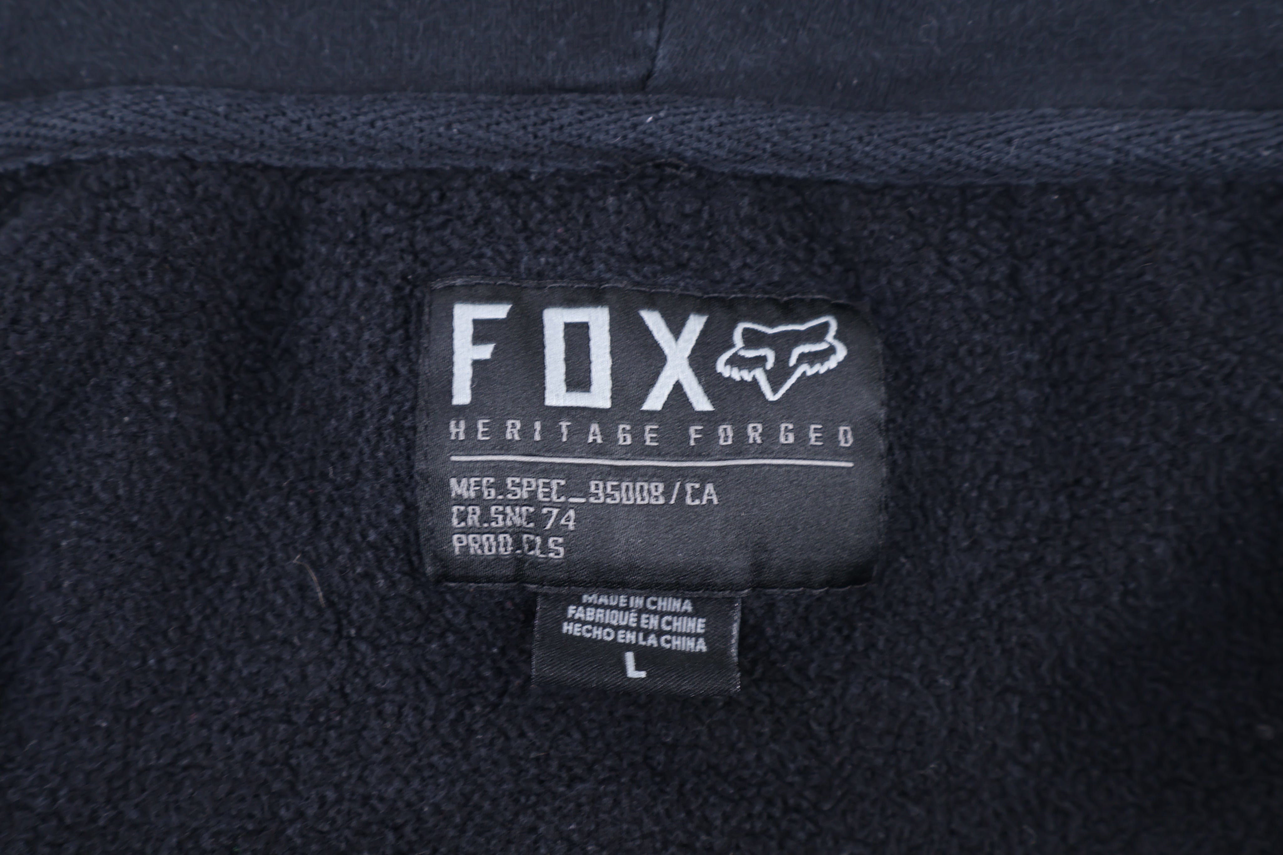 FOX Racing Black Full Zip Hoodie - Jacket - Thrifted Threads