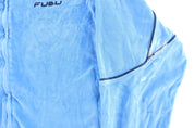 Fubu Embroidered Logo Blue & Black Zip Up Jacket - ThriftedThreads.com