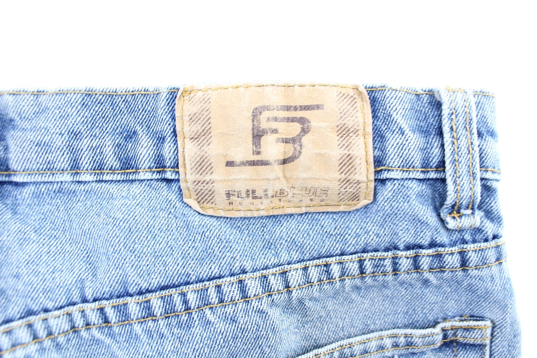 Full Blue Denim Shorts - ThriftedThreads.com