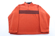 Gap Blue & Orange Striped Fleece Pullover - ThriftedThreads.com