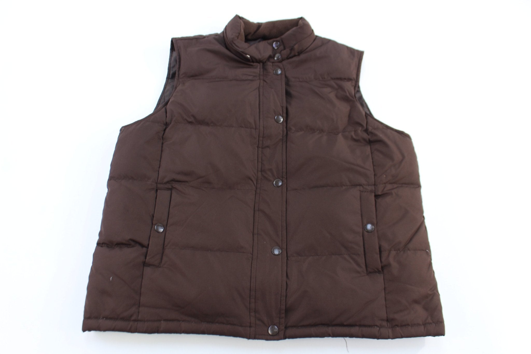 GAP Brown Full Zip Puffer Vest - ThriftedThreads.com