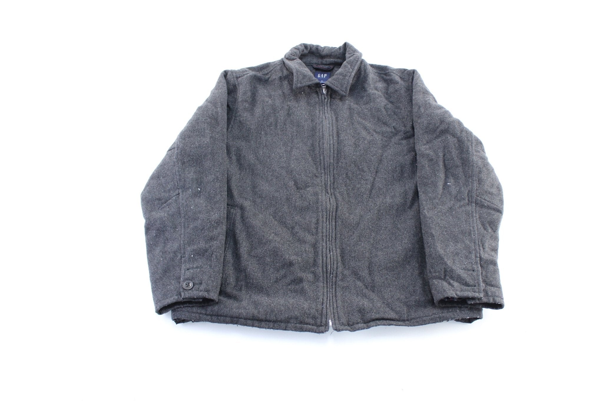 Gap Grey Wool Zip Up Jacket - Jacket - Thrifted Threads