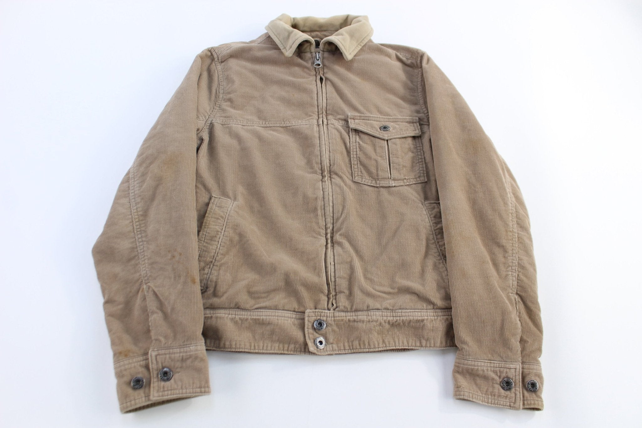 GAP Tan Corduroy Full Zip Jacket - jacket - Thrifted Threads