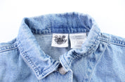 Girls Disney Store Embroidered Disney Princesses Denim Jacket - ThriftedThreads.com