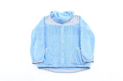 Girls The North Face Embroidered Logo Blue & Grey Zip Up Jacket - ThriftedThreads.com