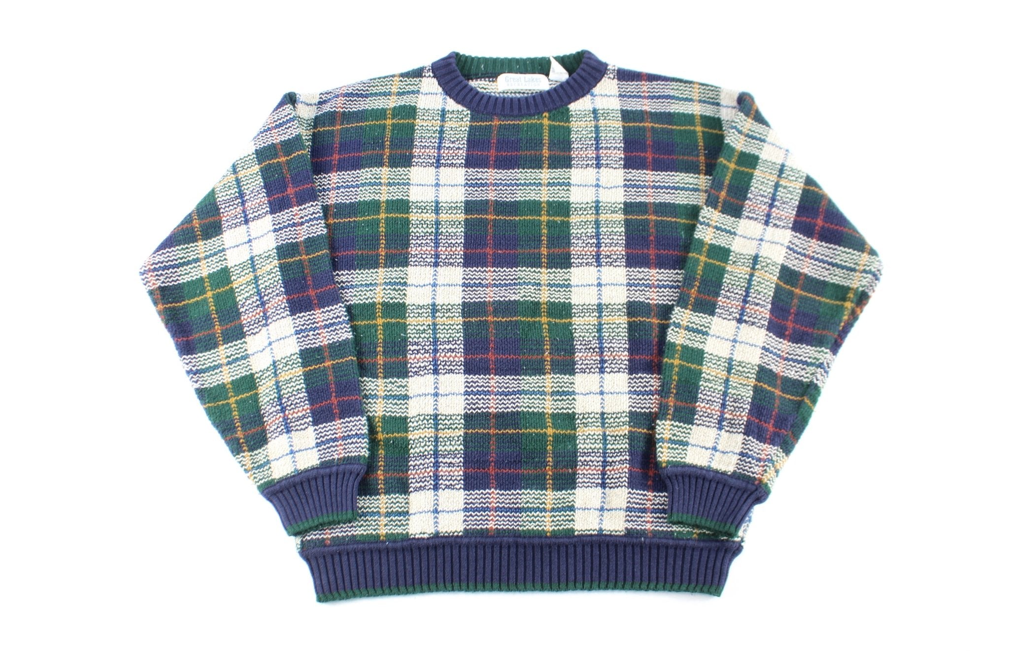 Great Lakes Recreation Plaid Patterned Sweater - ThriftedThreads.com