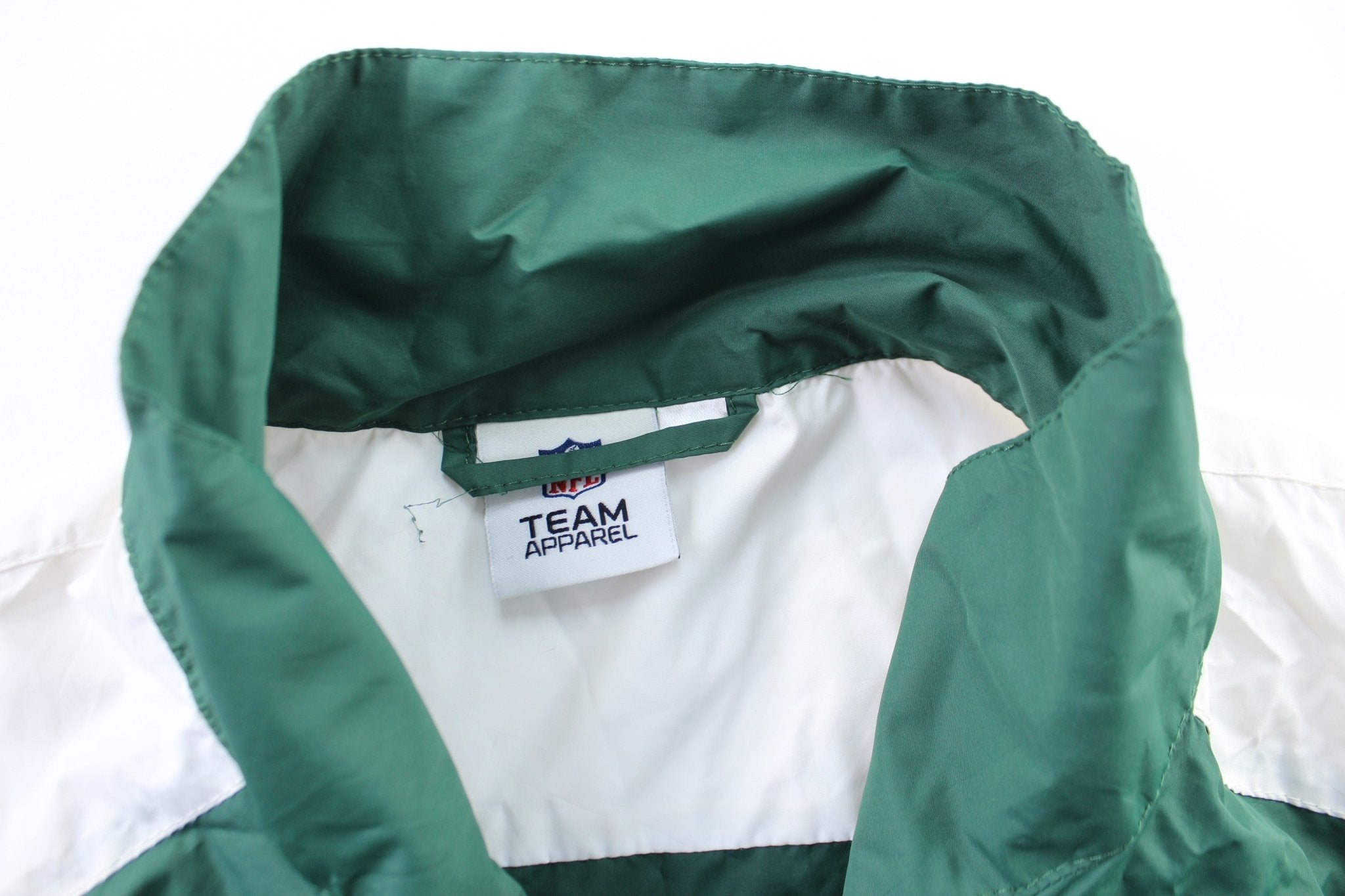 Green Bay Packers Embroidered Logo Green, Grey, & White Zip Up Jacket - ThriftedThreads.com