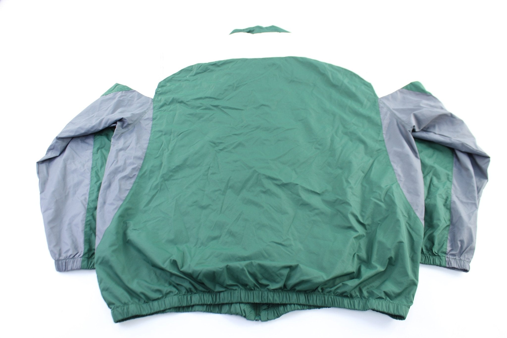 Green Bay Packers Embroidered Logo Green, Grey, & White Zip Up Jacket - ThriftedThreads.com