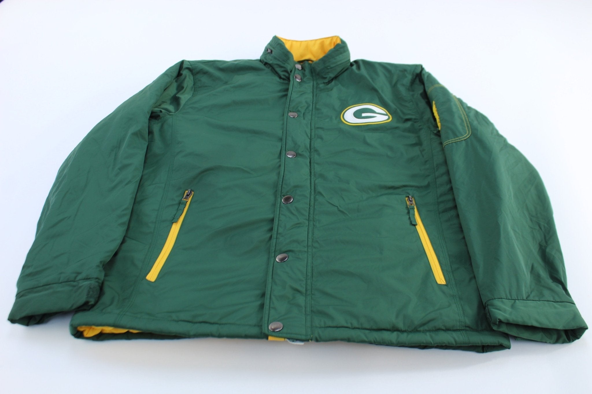 Green Bay Packers Football Embroidered Zip Up Jacket - Jackets - Thrifted Threads