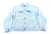 Hard Rock Cafe Embroidered Newport Beach Light Wash Denim Jacket - ThriftedThreads.com