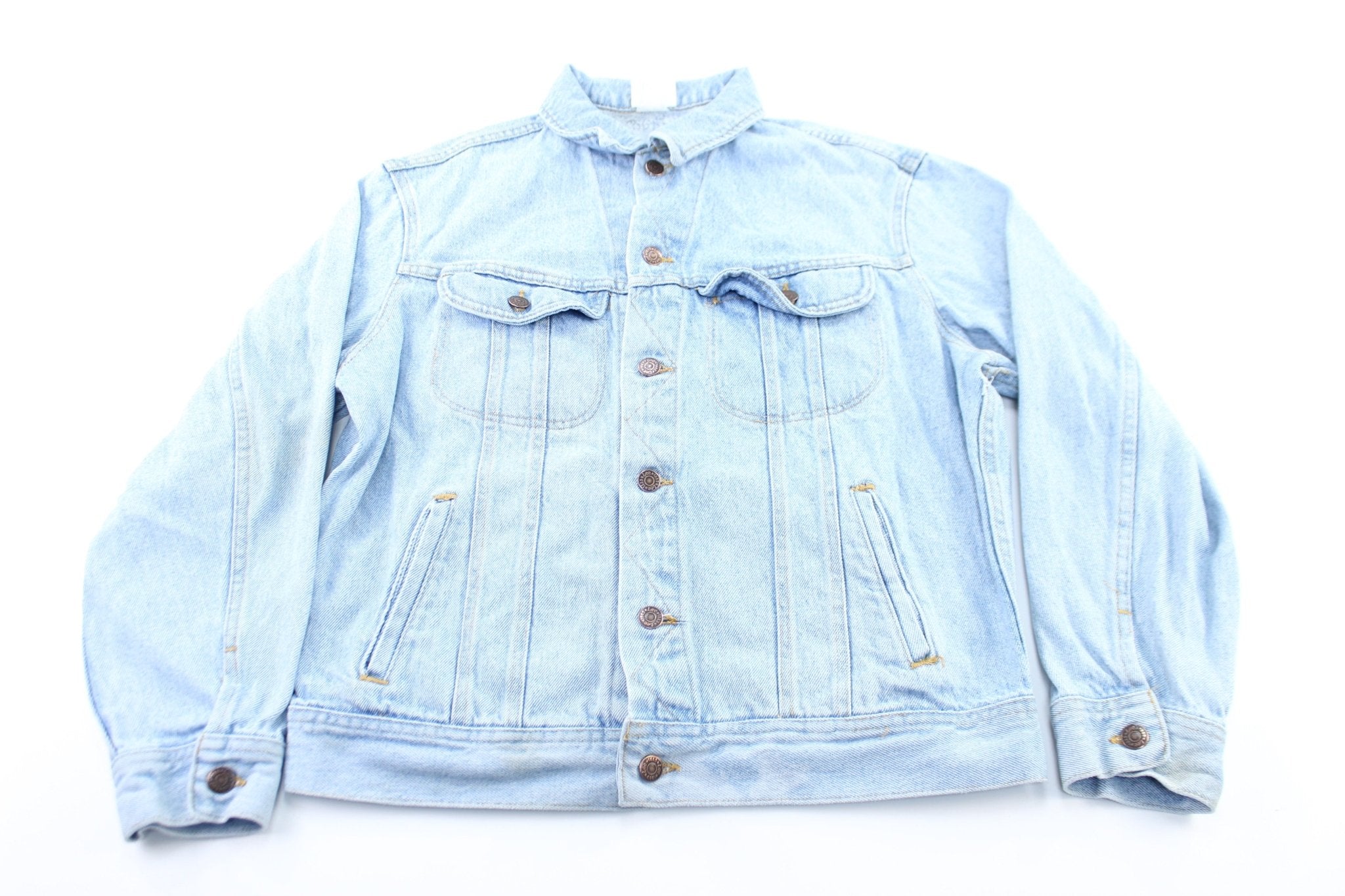 Hard Rock Cafe Embroidered Newport Beach Light Wash Denim Jacket - ThriftedThreads.com
