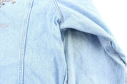 Hard Rock Cafe Embroidered Newport Beach Light Wash Denim Jacket - ThriftedThreads.com