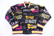 Hardwood Classics Los Angeles Basketball Bomber Jacket - Jacket - Thrifted Threads