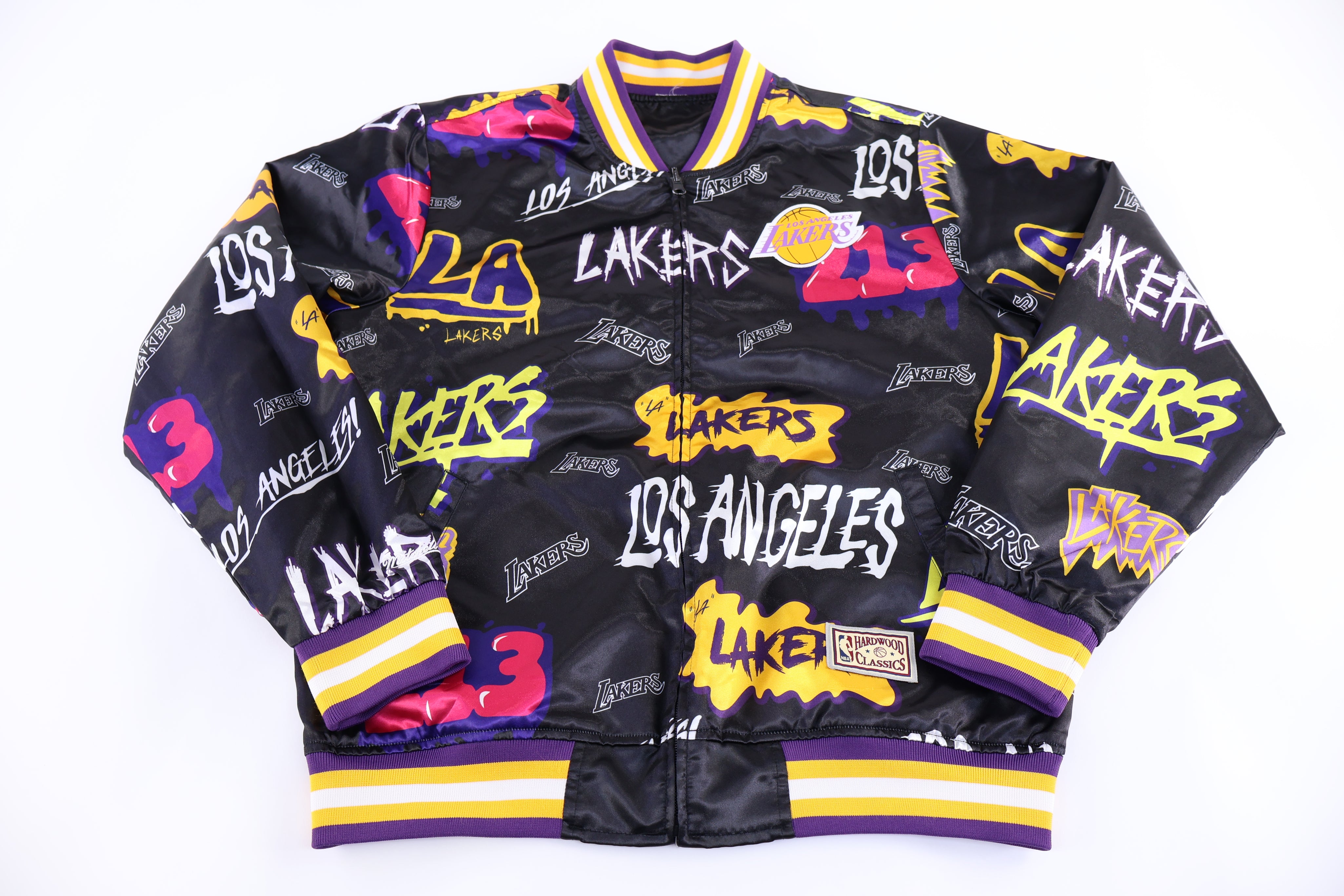 Hardwood Classics Los Angeles Basketball Bomber Jacket - Jacket - Thrifted Threads