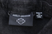 Harley Davidson Motorcycle Black Denim Jacket - Jacket - Thrifted Threads