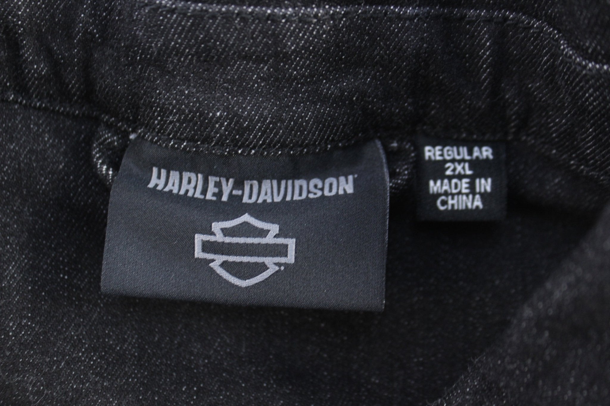 Harley Davidson Motorcycle Black Denim Jacket - Jacket - Thrifted Threads
