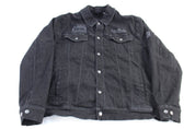 Harley Davidson Motorcycle Black Denim Jacket - Jacket - Thrifted Threads