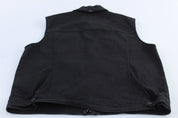 Harley Davidson Motorcycles Black Denim Biker Vest - ThriftedThreads.com