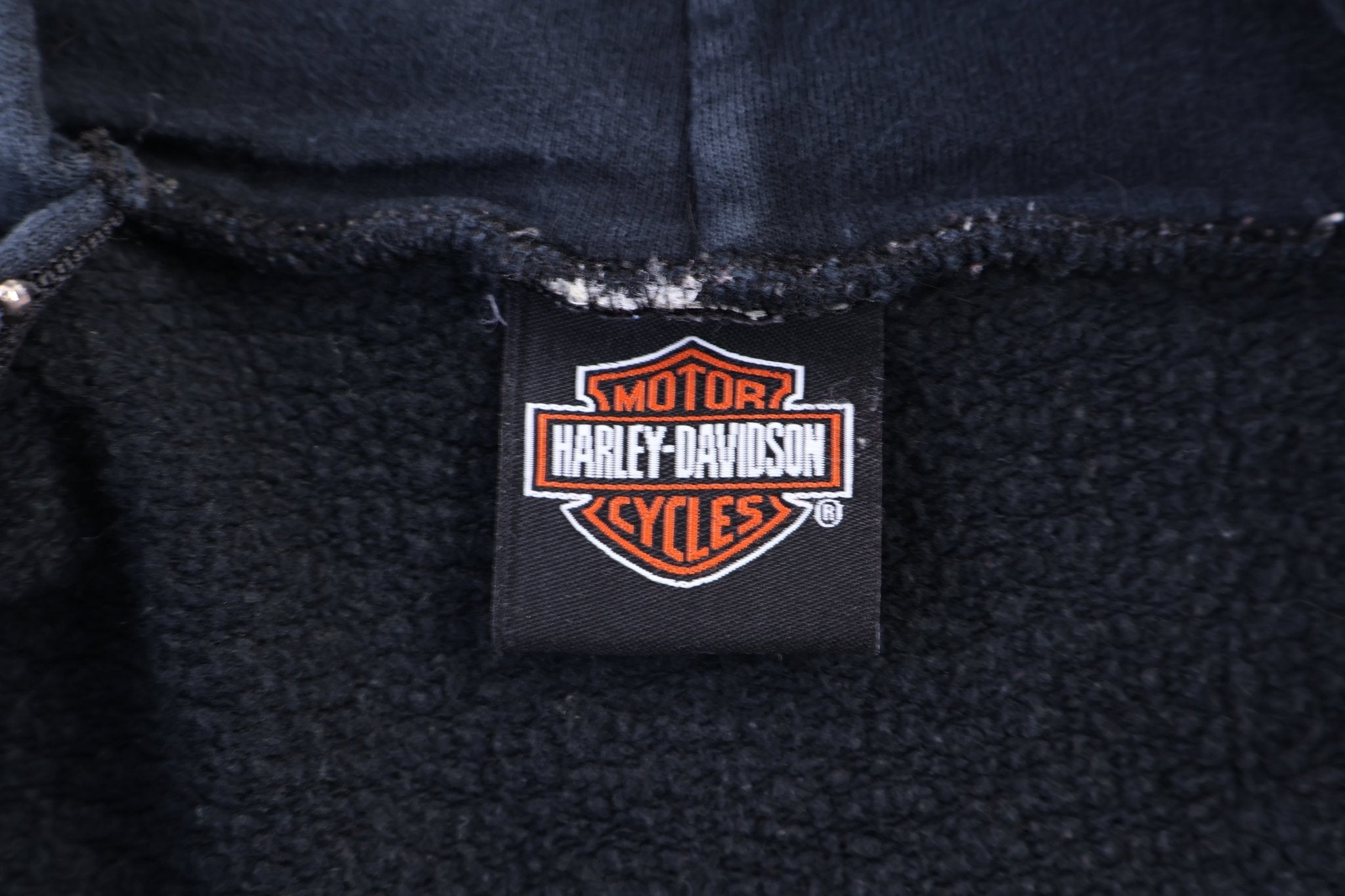 Harley Davidson Motorcycles Black Full Zip Hoodie - Jacket - Thrifted Threads