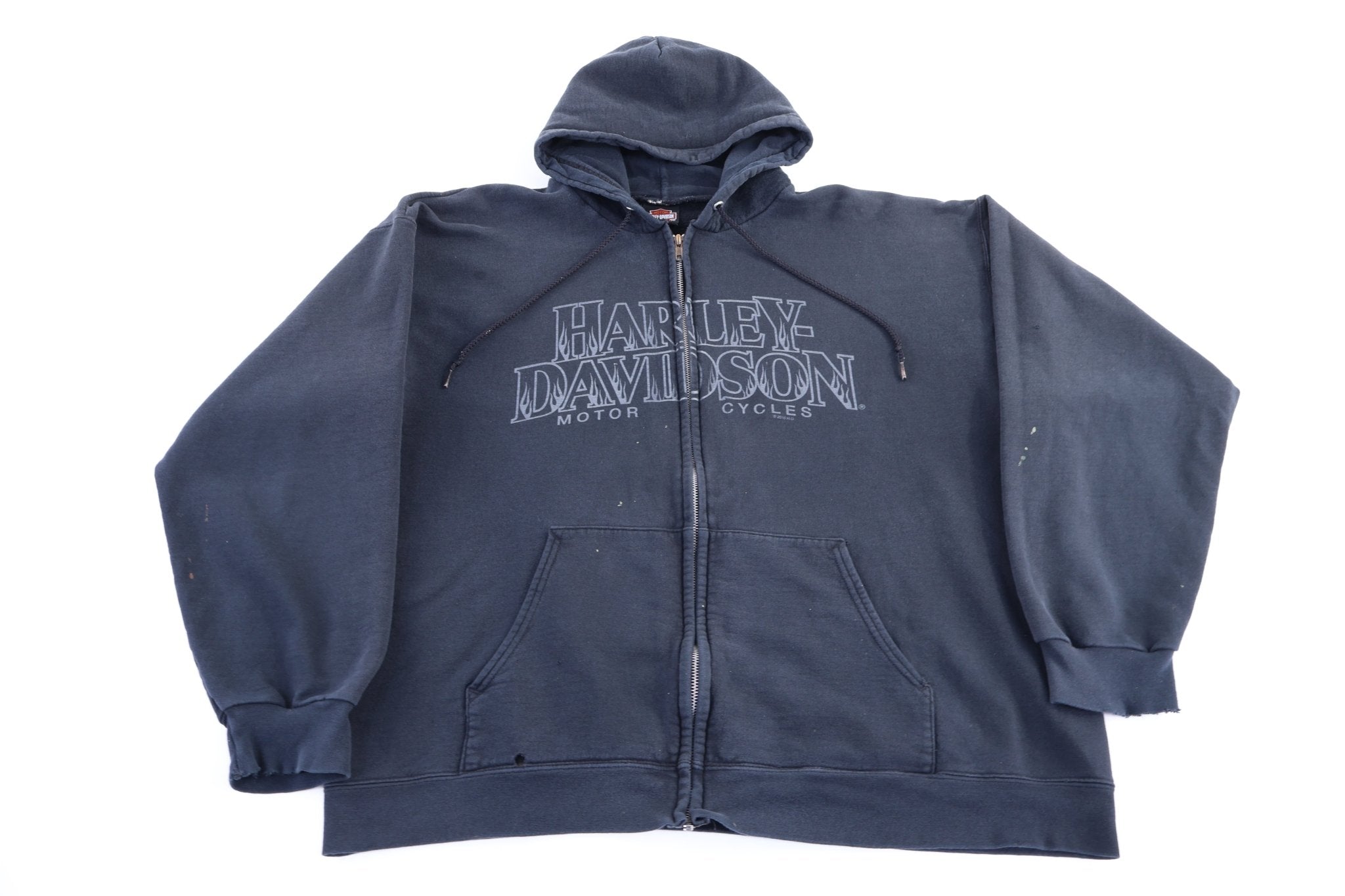 Harley Davidson Motorcycles Black Full Zip Hoodie - Jacket - Thrifted Threads
