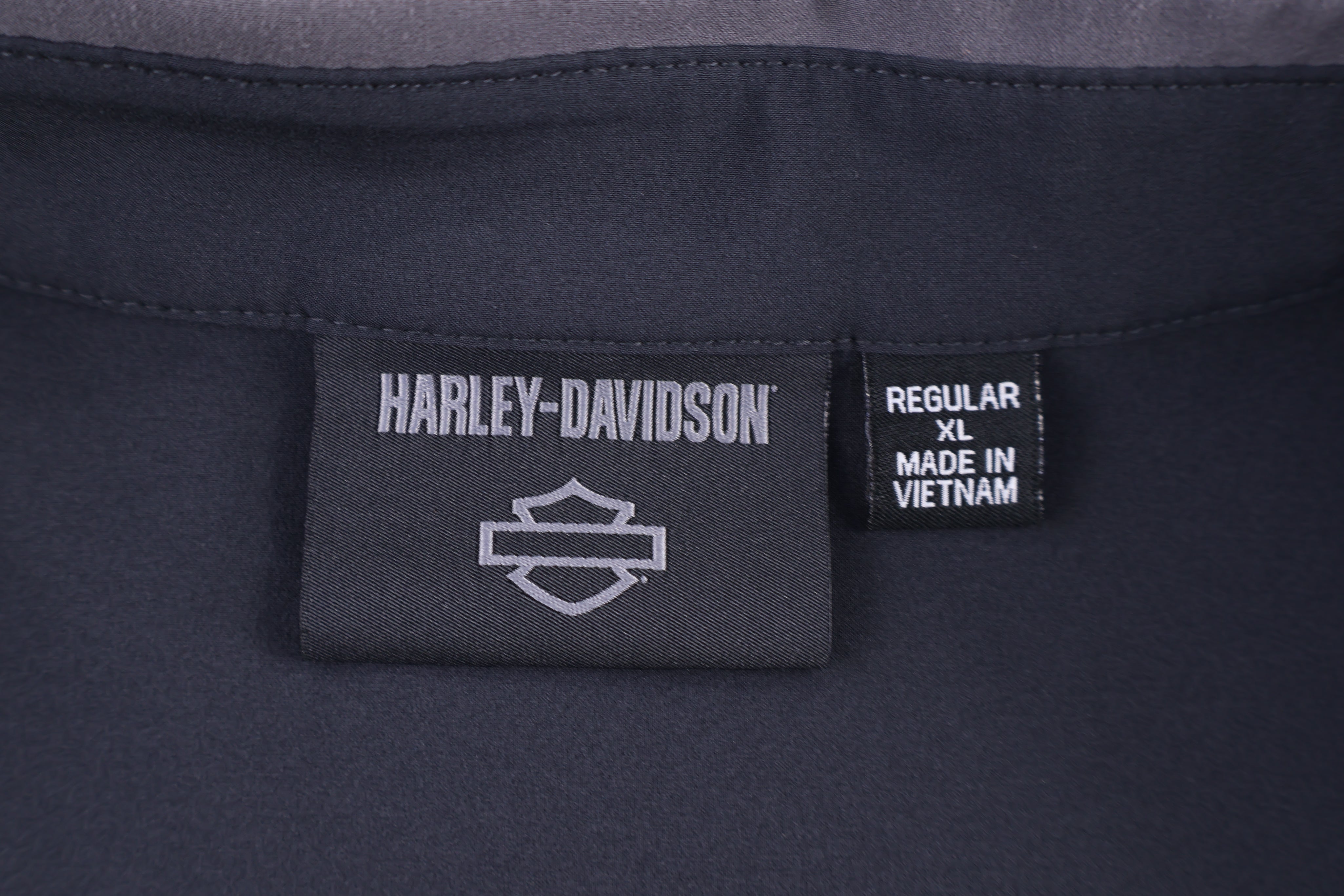 Harley Davidson Motorcycles Black & Grey Button Down - Button Up - Thrifted Threads
