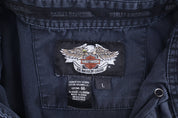 Harley Davidson Motorcycles Black & Grey Button Down - Shirts & Tops - Thrifted Threads