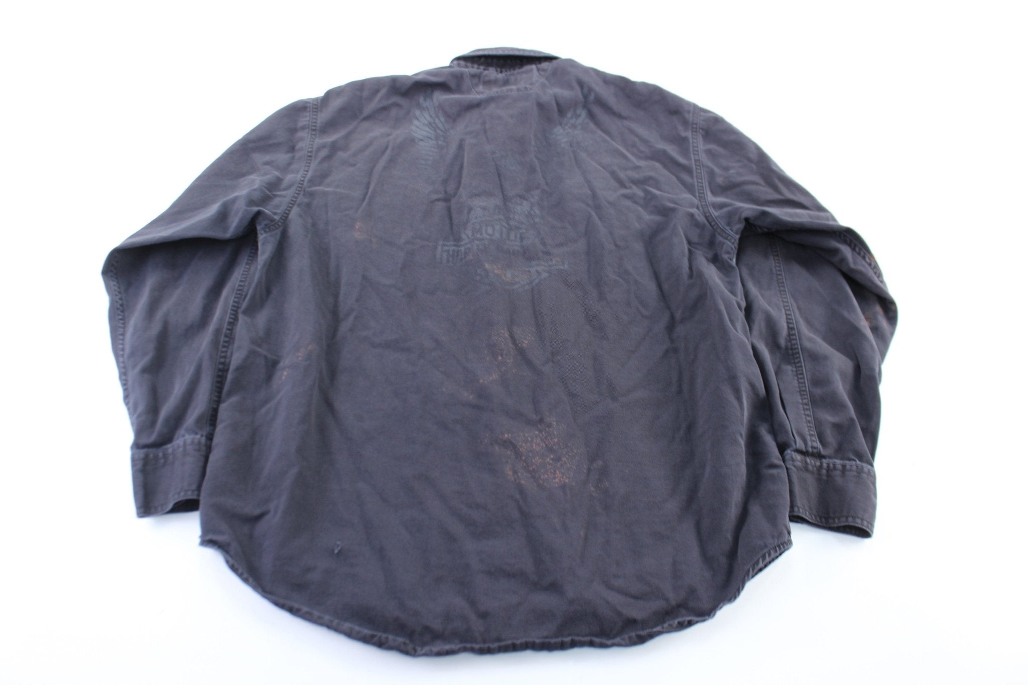 Harley Davidson Motorcycles Black LS Button Down - ThriftedThreads.com