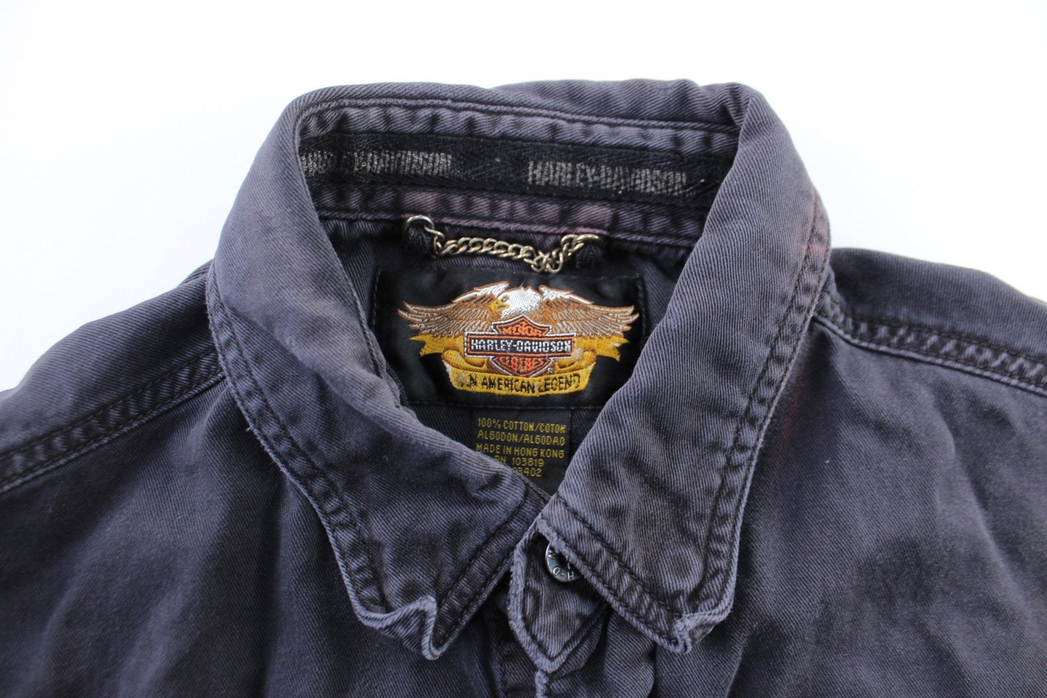 Harley Davidson Motorcycles Black LS Button Down - ThriftedThreads.com