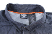 Harley Davidson Motorcycles Black, Orange, & White Button Down Shirt - ThriftedThreads.com