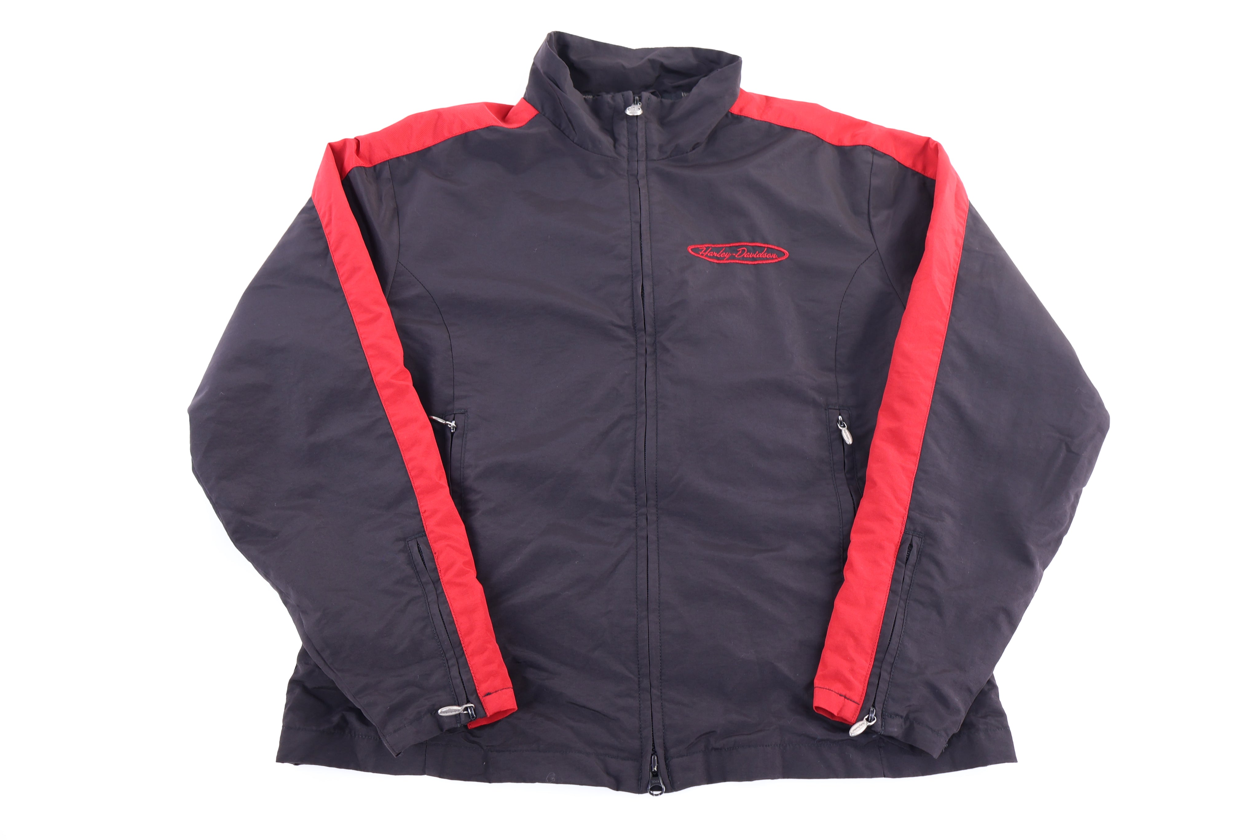 Harley Davidson Motorcycles Black & Red Full Zip Jacket - Jacket - Thrifted Threads