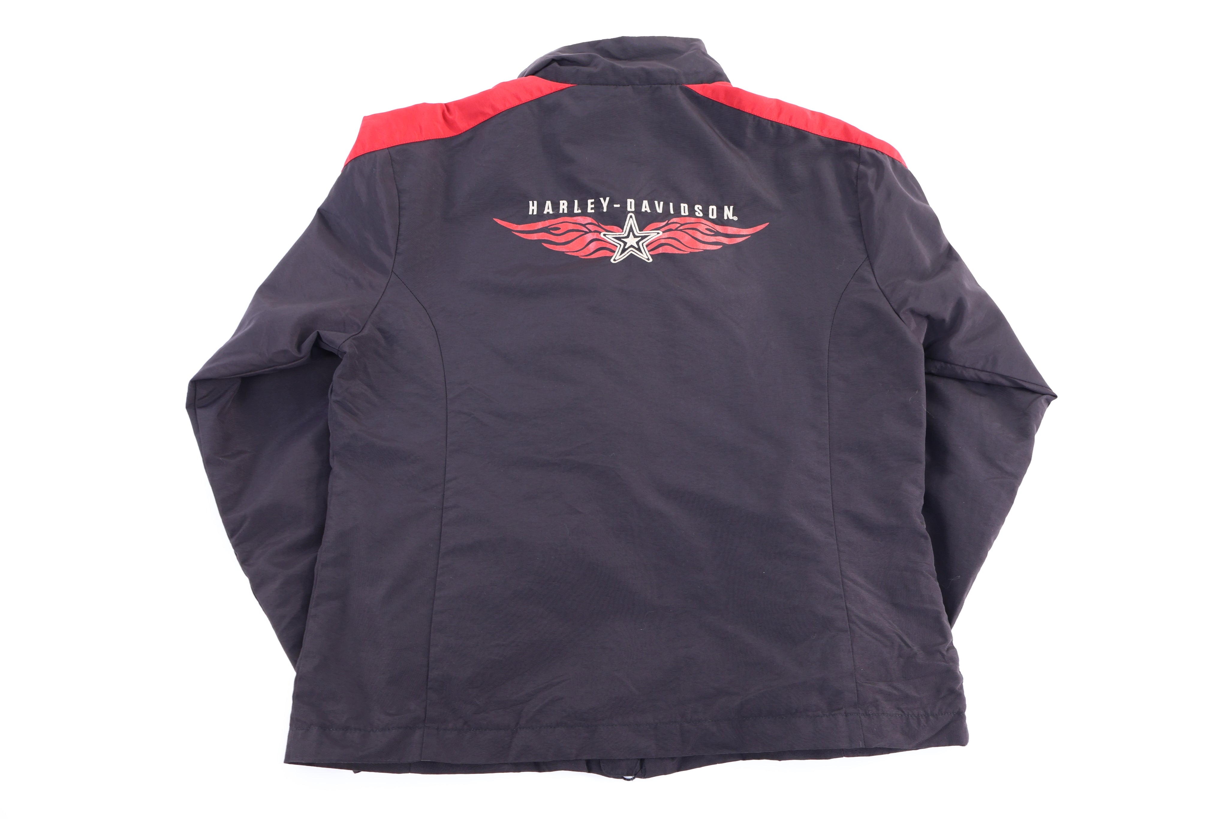 Harley Davidson Motorcycles Black & Red Full Zip Jacket - Jacket - Thrifted Threads