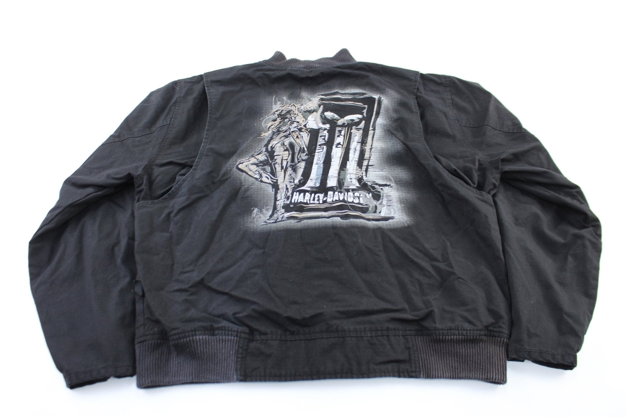 Harley Davidson Motorcycles Black Zip Up Jacket - ThriftedThreads.com