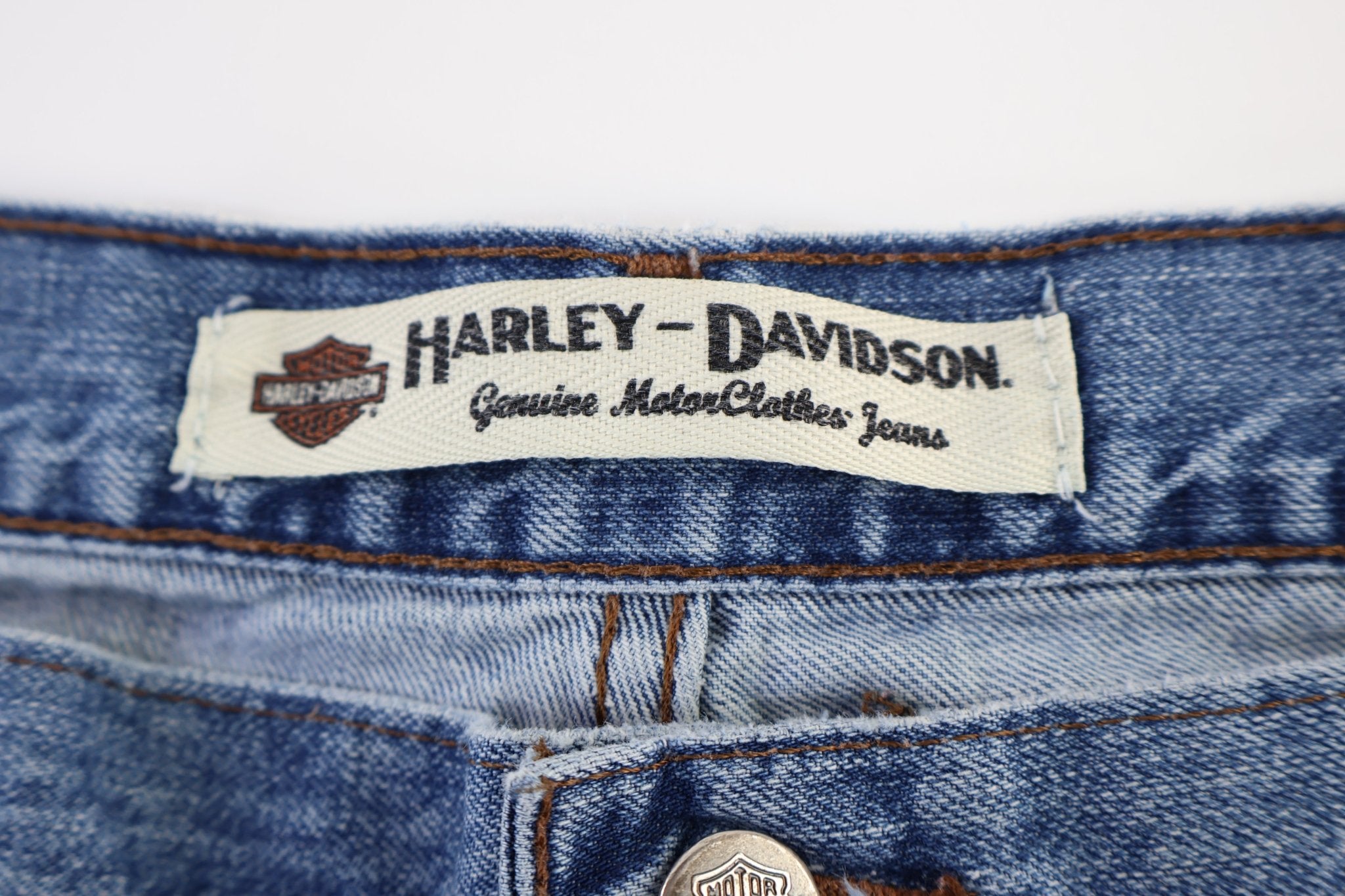 Harley Davidson Motorcycles Blue Denim Jeans - Pants - Thrifted Threads
