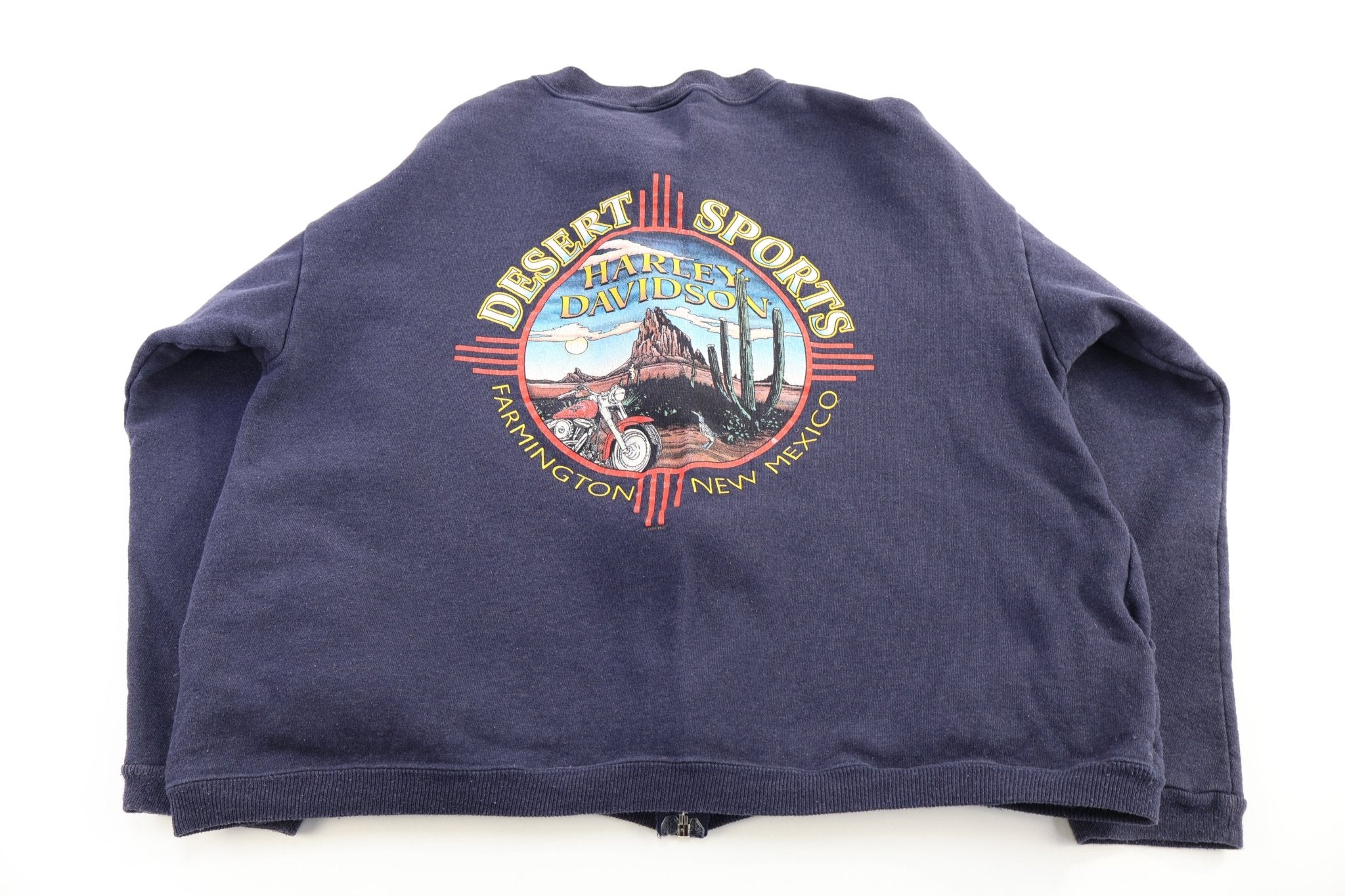 Harley Davidson Motorcycles Blue Full Zip Jacket - Jacket - Thrifted Threads