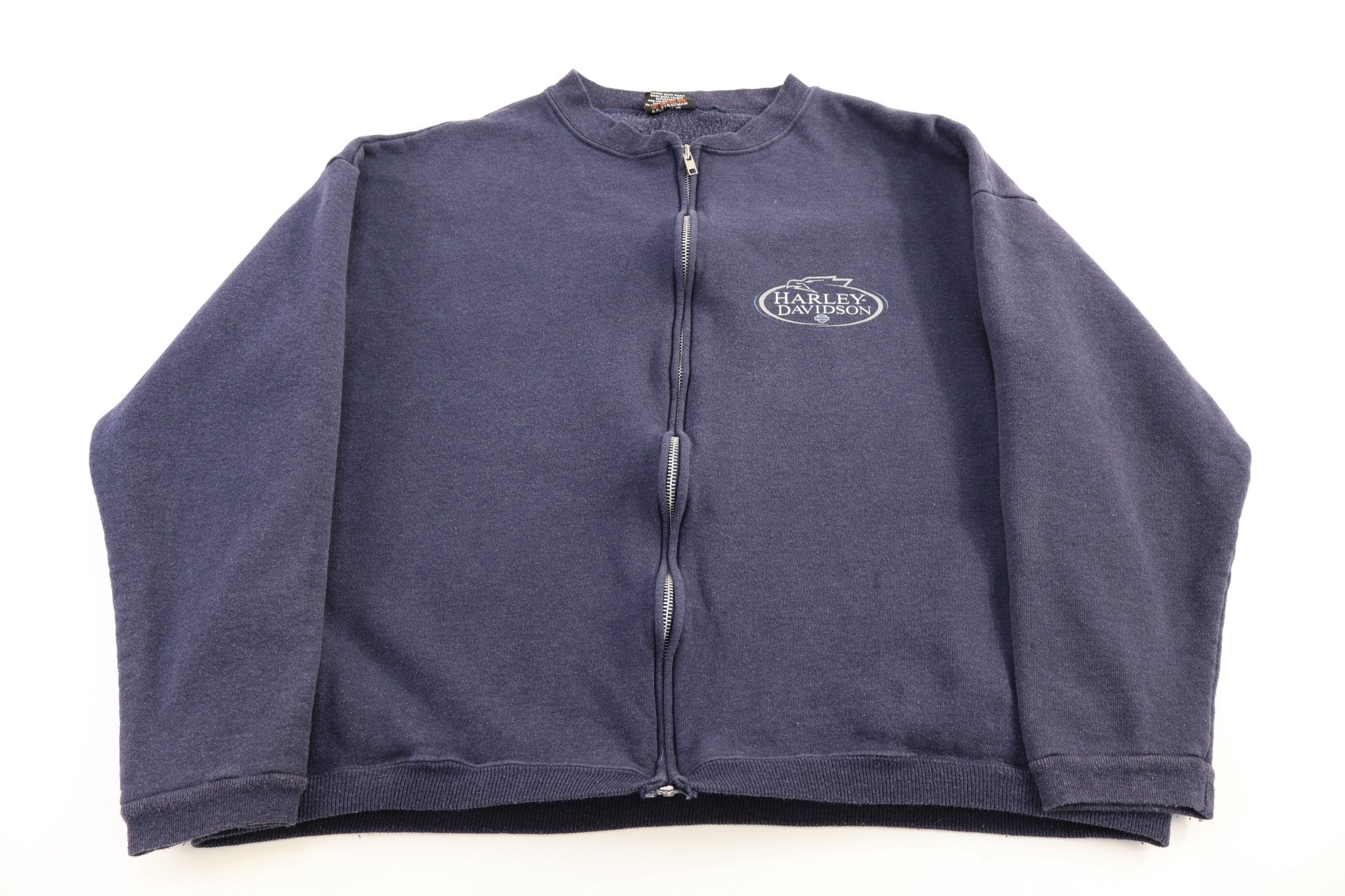 Harley Davidson Motorcycles Blue Full Zip Jacket - Jacket - Thrifted Threads