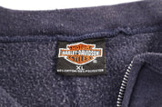 Harley Davidson Motorcycles Blue Full Zip Jacket - Jacket - Thrifted Threads