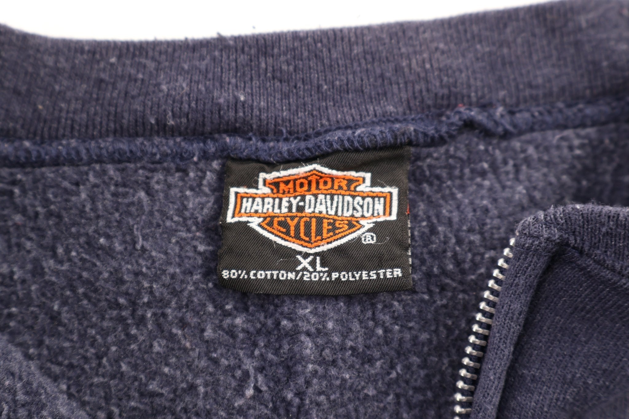 Harley Davidson Motorcycles Blue Full Zip Jacket - Jacket - Thrifted Threads