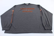 Harley Davidson Motorcycles Bozeman, Montana Striped LS T-Shirt - ThriftedThreads.com