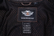 Harley Davidson Motorcycles Brown Leather Vest - Vest - Thrifted Threads
